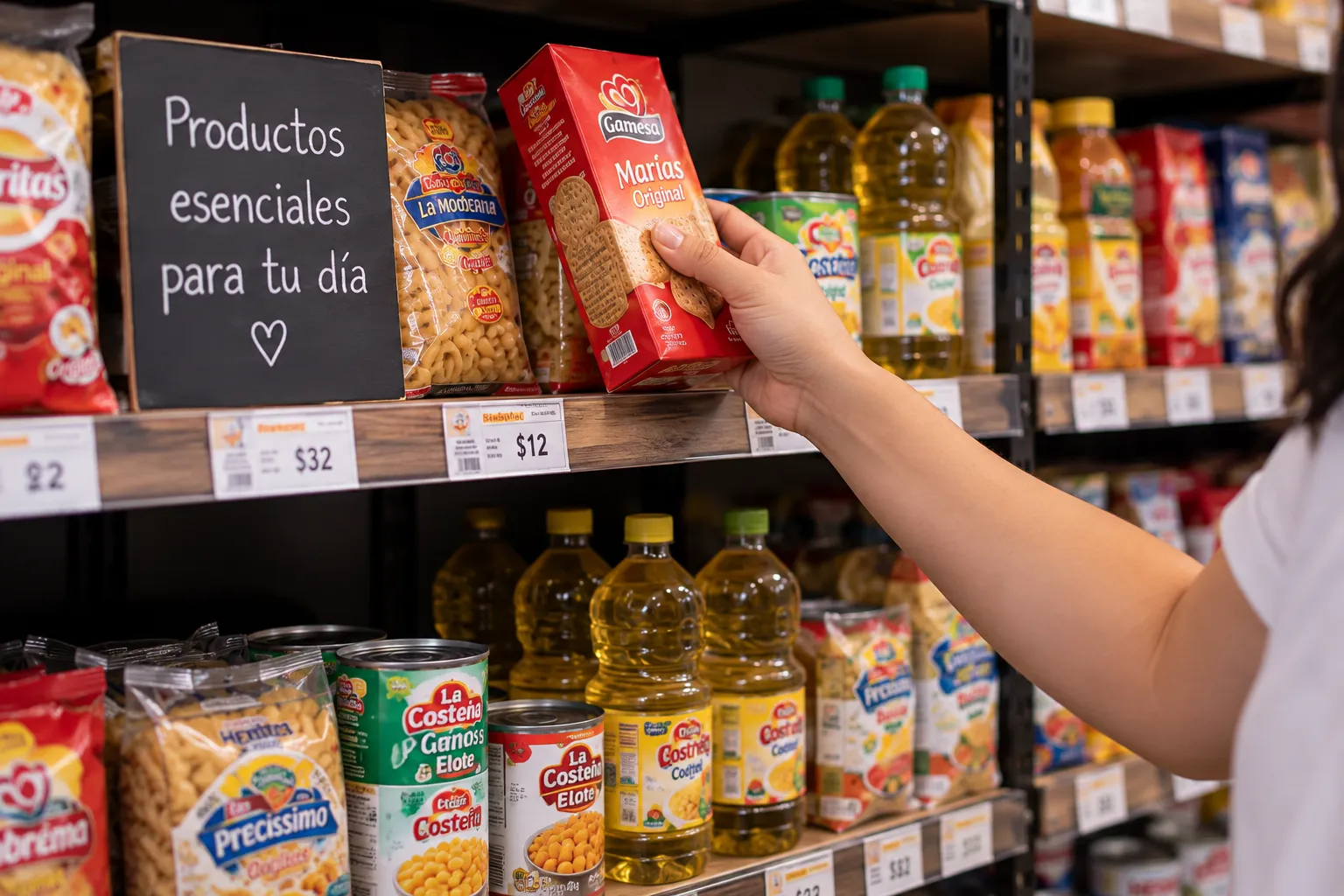 Productos de consumo frecuente que se venden rápido en un negocio