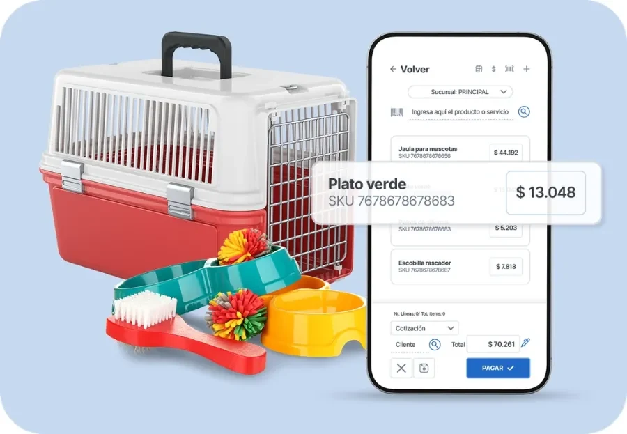 Mostrador de un pet shop en México usando Bsale como punto de venta