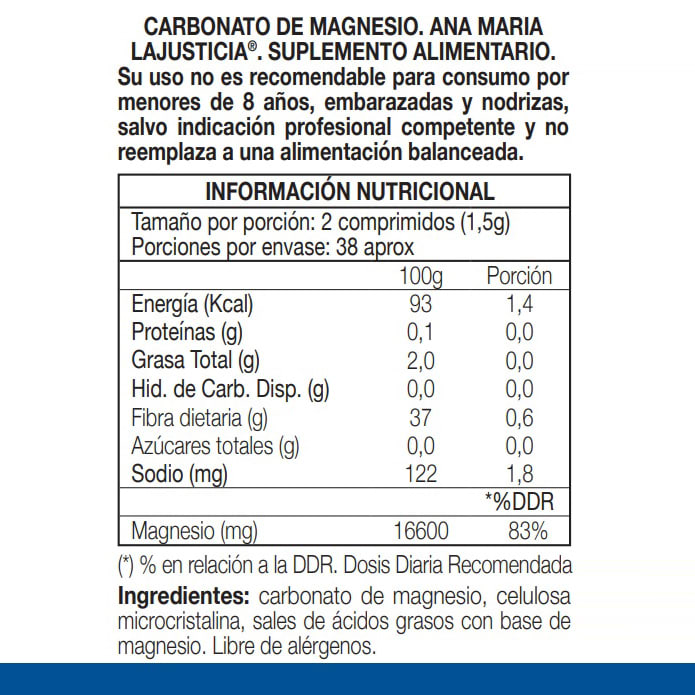 PACK NUTRICIÓN CARBONATO DE MAGNESIO (75 comp.) - ESPIRULINA (160 comp.)3