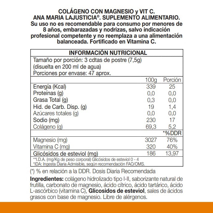 COLÁGENO CON MAGNESIO Y VITAMINA C 350g | 46 días6