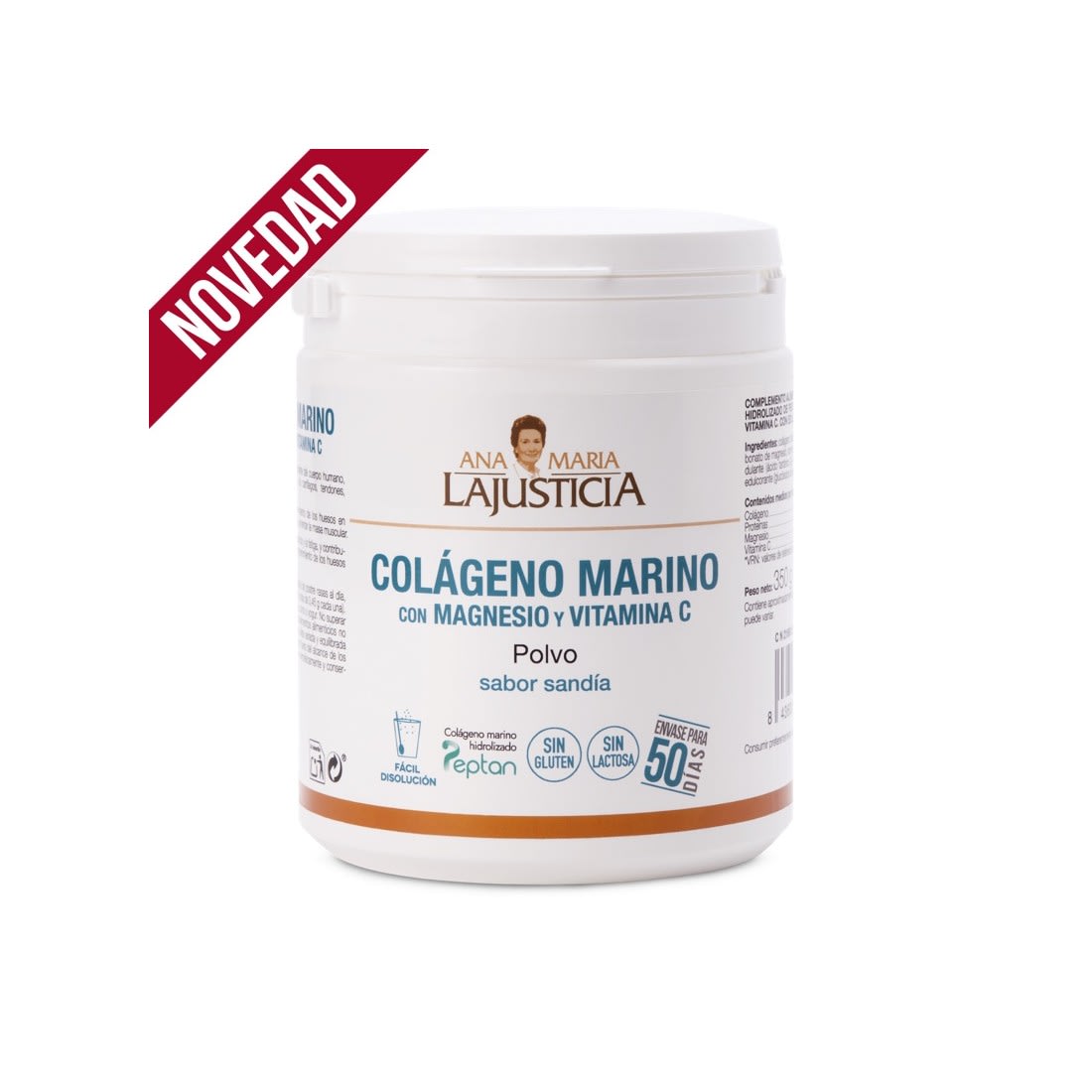 COLÁGENO MARINO CON MAGNESIO Y VITAMINA C Sabor sandía (350 gr) - Polvo 1