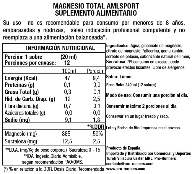 MAGNESIO TOTAL GEL Sabor limón (12 sobres de 20ml) amlsport6