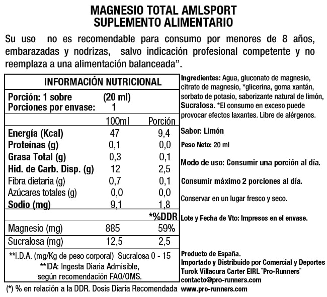 MAGNESIO TOTAL GEL Sabor limón (1 sobres de 20ml) amlsport3