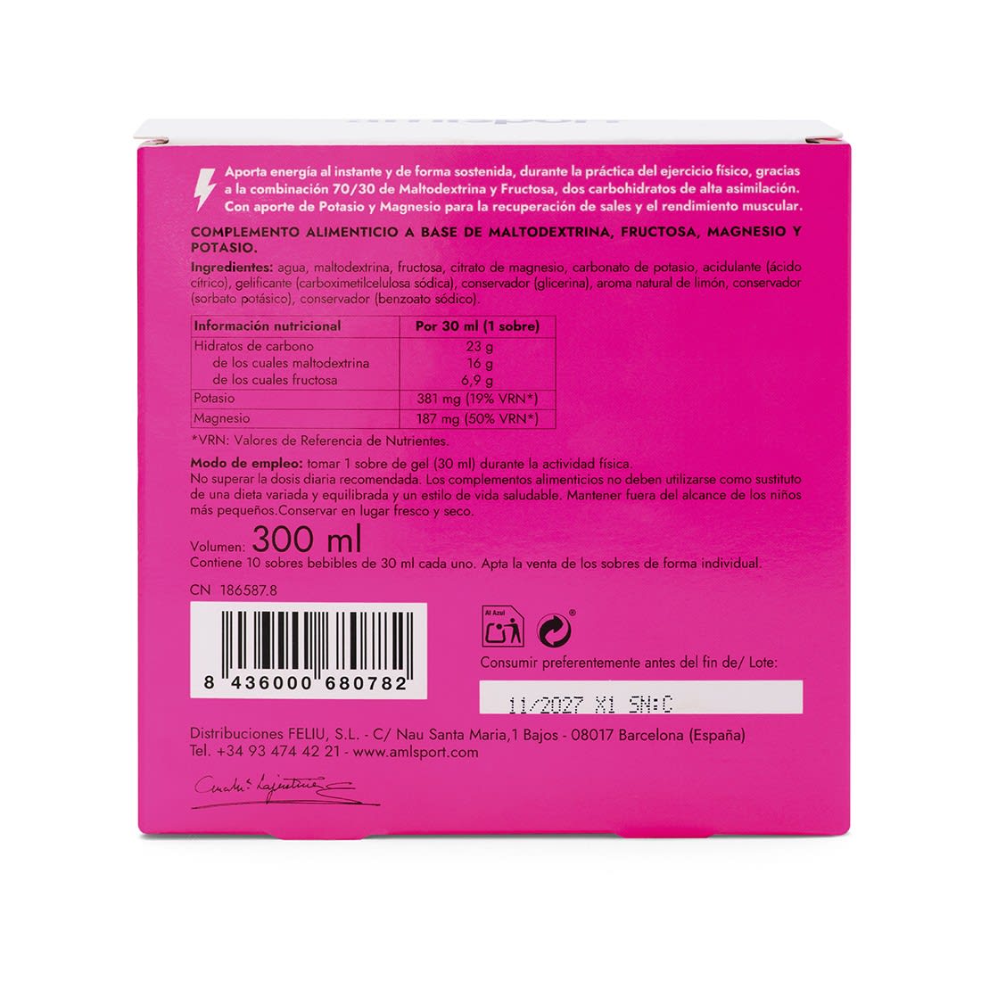 GLUCOMAG 70/30 GEL Sabor limón (1 sobre de 30ml) amlsport2