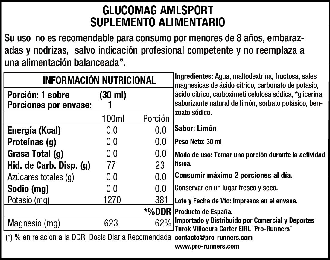 GLUCOMAG 70/30 GEL Sabor limón (1 sobre de 30ml) amlsport3