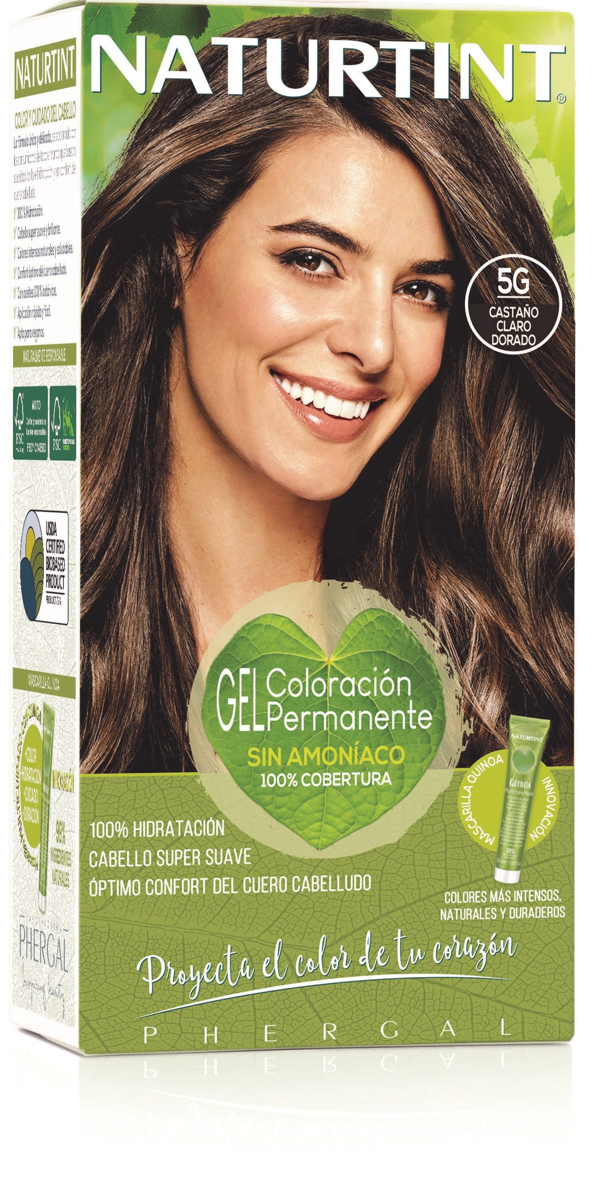 5G Castaño Claro Dorado - Tintura Permanente, Natural, Sin Amoníaco ...