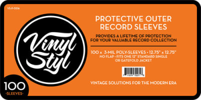 Vinyl Styl - 12 Outer Sleeves-Poly 3 mil record jacket sleeves 12-3/4 x 12-3/4. no flap (100 count)1