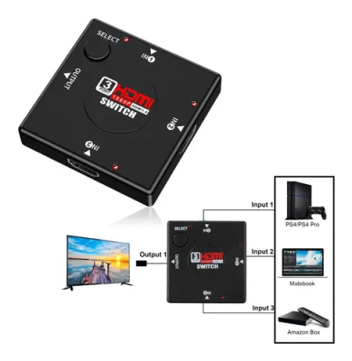 Switch Hdmi 3x1 Full Hd 1080p Hub Pasivo