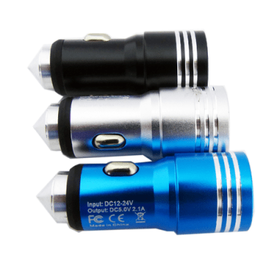 cargador auto 2 usb sin caja 2.1A