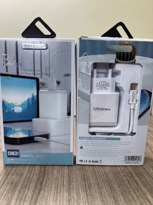 Cargador Treqa 2 USB con Cable Tipo V8
