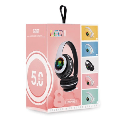 Audífono Bluetooth 5.0 graves con luz