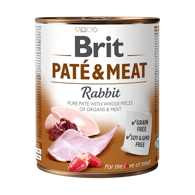 Lata Brit Care dog Pate & Meat Rabbit1