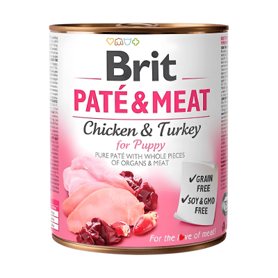 Lata Brit Care Dog Pate & Meat Chicken and Turkey Puppy 800gr