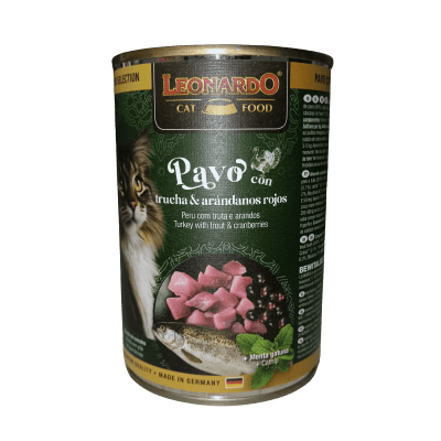 Lata Leonardo Pavo/Trucha & Arándanos