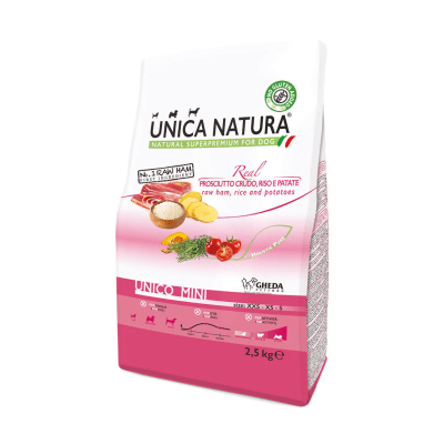 Unica Natura Perro Mini Jamon/Arroz/Papa1
