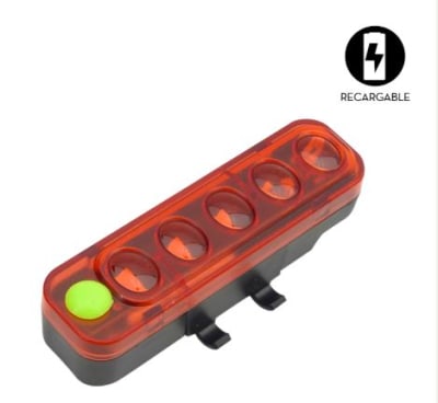 Luz LED Trasera Recargable Para Bicicleta Con 4 Efectos, QX-W051