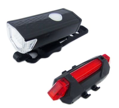 Set Luces LED Delantera Y Trasera, Recargables Para Bicicleta