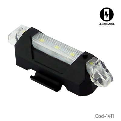 Luz Blanca 5 LED Recargable USB, Delantera Para Bicicleta. En Blister.