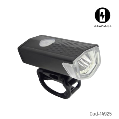 Luz LED Delantera Recargable, Para Bicicleta. En Blister.