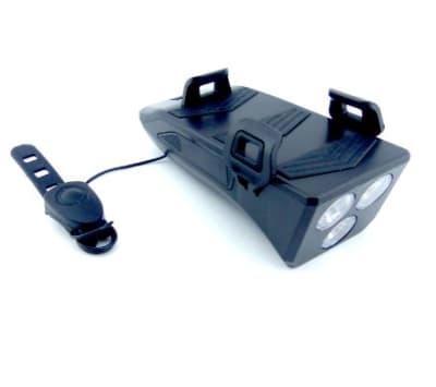 Luz Delantera DE 3 Led Modelo FH-5501 Con Bocina Y Power Bank Para Smartphone.