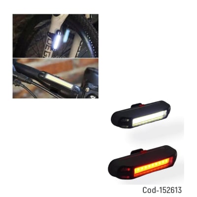 Set De Luz Para Bicicleta Delantera Y Trasera LED COB Marca MITICAL Recargable Via USB