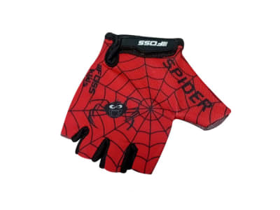 Guante FOSS Niño Lycra Acolchado Spider, Red/Black, Talla 5 - 6 Años.