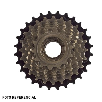 PIÑON FW-71 FOR 7 SPEED 14-28T,COLOR:BR+ED,INDEX WITH FALCON LOGO PACKING:1PCON WHITE BOX