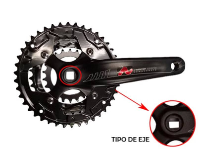 Volante NECO, Aluminio, 22/32/42TX170mm, coronas Desmont, 9 Vel. Perforacion motor NO ROMBO