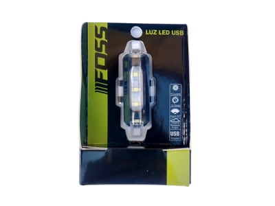 Luz Delantera FOSS USB 30 Lumens 4 Funciones 5 Leds.