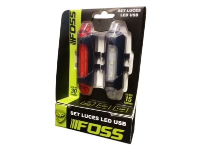 Set Luces FOSS Led USB, 30-15 Lumens, 4 Funciones, 5 Leds, Resistente al Agua