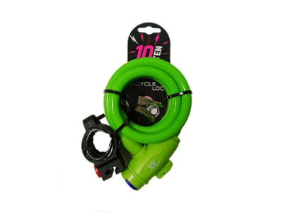 Candado 10TEN Espiral con Llave, 12x1000 mm, Recubierto, con Soporte