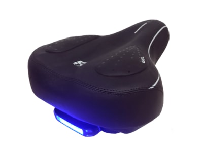 Asiento R-ONE, Acolchado, con Luz en 2 colores (rojo y azul) 8 funciones, Black