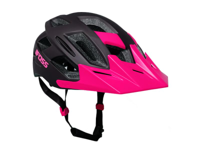Casco FOSS F7 Enduro InMold Matt Black-Strawberry, c/Luz (3 Func), M/L(58-61cm)