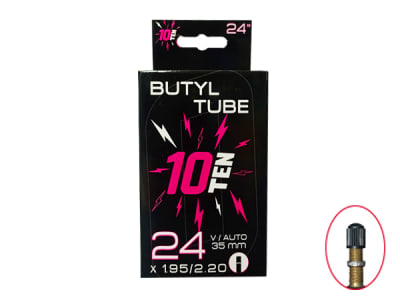 Cámara 10TEN 24x1.95/2.20, Válvula de Auto 35mm METALICA con Argolla1