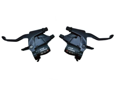 Manillas de Cambio y Freno SENSAH, EX7 ST, 3X7 Vel, Black