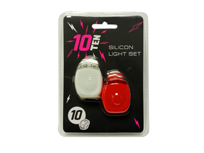 Set Luces 10TEN Silicona. 2 LED,Trasera y Delantera. Pilas Incluidas.