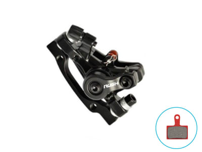 Caliper Mecanico RUSH, Aluminio, Delantero, PM C/180mm Adaptador, Pastilla Incluida, Black1
