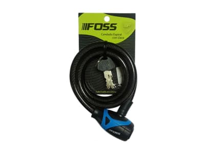 Candado FOSS Espiral con Llave,  12x120mm, Recubierto