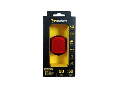 Luz Trasera MOON, Orion, LED High Brightness, 50 LM, 6 Modos, Duracion 50hrs, Recarga USB, Red