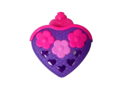 Canasto Bicicleta Niña, Corazon con Flores con Botella1