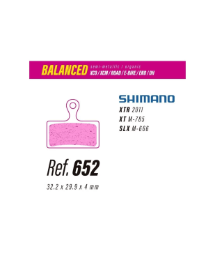 Pastillas LESS BRAKES Balanced 652 | Shimano XTR, XT, SLX 2 pistones