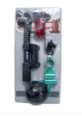 Set para bicicleta bombín + luz trasera + candado 3 piezas le tour