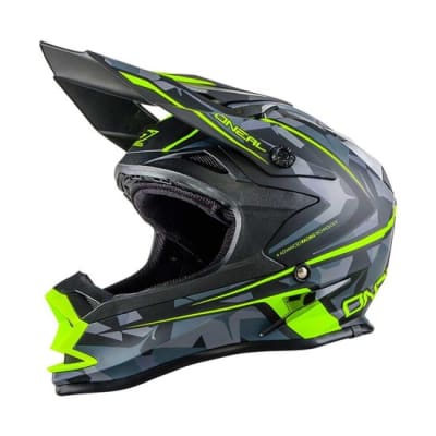 Casco de Motocross O'Neal 7 Series Evo Camo Amarillo Fluor/Gris-XL