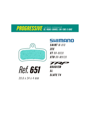 Pastillas LESS Brakes Progressive Carbon 651 | Shimano - TRP 4 pistones