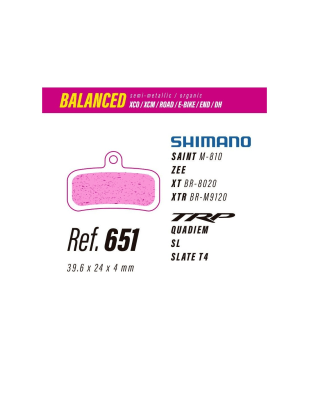 Pastillas LESS BRAKES Balanced 651 | Shimano Saint, Zee, Slate T4, DH-R Evo