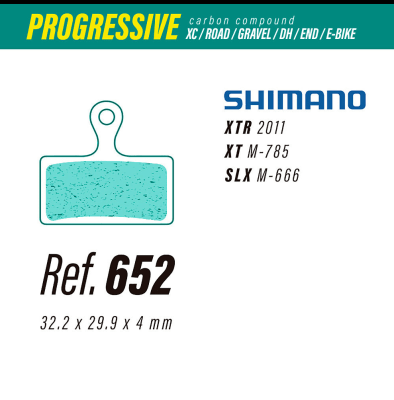 Pastillas LESS Brakes Progressive 652 | Shimano XTR, XT, SLX 2 pistones1