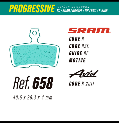 Pastillas LESS Brakes Progressive Carbon 658 | Sram Code, Guide RE, DB81