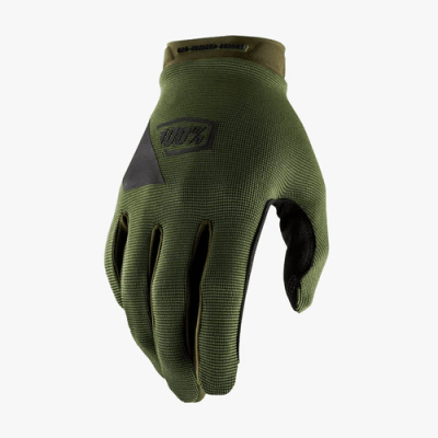 Guantes 100% - Ridecamp Negro/Verde Militar