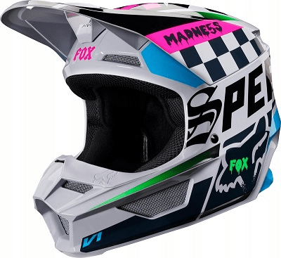 CASCO FOX V-1 NEGRO GRIS CLARO 2019 FOX YS