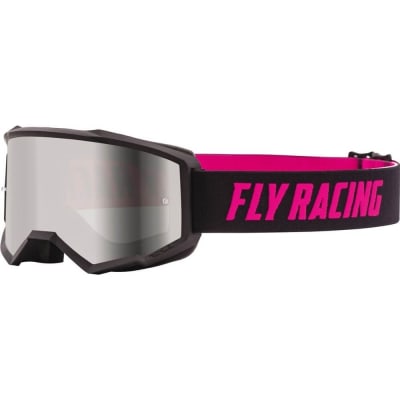 ANTIPARRA FLY ZONE GOGGLE BLACK/PINK E/SILVER MIR/SMOKE LENS W/POST